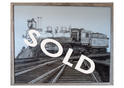 Steam Locomotive Painting – Classic American Railroad Era